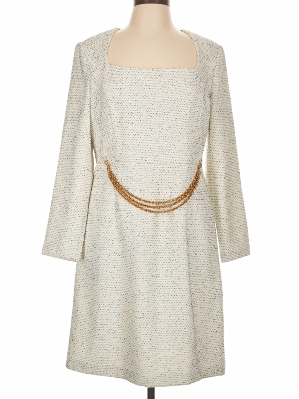NWT Donna Karan New York Women's Square-Neck Chain-Trim Dress Size 14